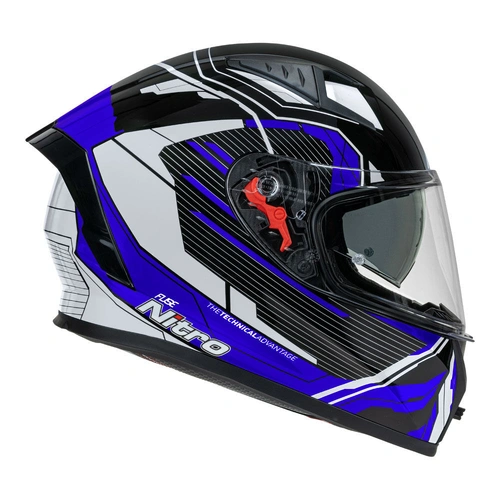 Nitro N501 Fuse Gloss Helmet - Blue/White/Black - S - SKU:85-328-05