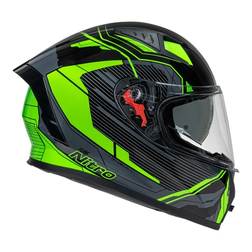 Nitro N501 Fuse Gloss Helmet - Green/White/Black - S - SKU:85-329-05