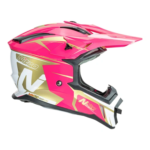 Nitro MX760 Helmet - Pink/White/Gold - XS - SKU:85-776-04