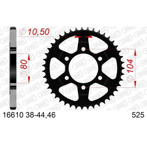 AFAM 525 S40 Rear Sprocket - Kawasaki ZX10 06-07 - 40T