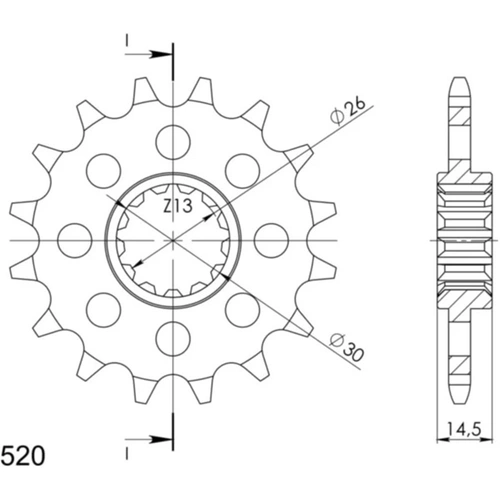 AFAM 15T Front Sprocket - Honda RC45 94-96 520 Conversion - 15T