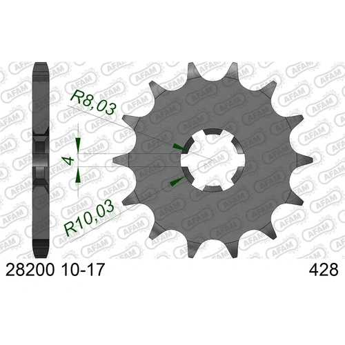 AFAM 10T 428 Front Sprocket - Yamaha YZ80 86/RM80 89- - 10T