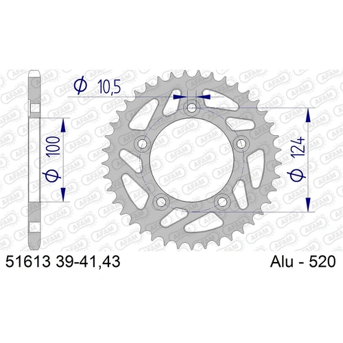 AFAM A39 520 Rear Sprocket - Ducati - 39T