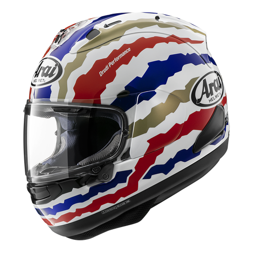 Arai RX-7V Evo Doohan Jubilee Restyle Full Face Helmet - White/Blue/Red/Gold