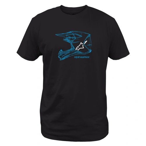 Alpinestars MX Helmet CSF T-Shirt - Black/Blue - S - SKU:AS121473116107273