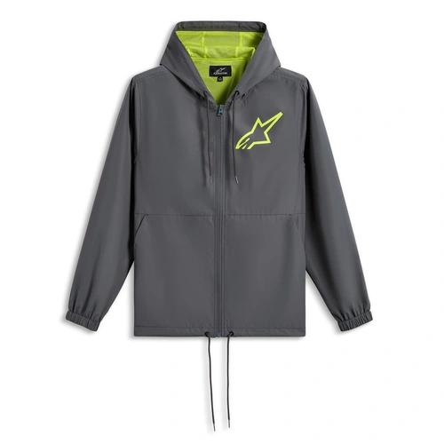 Alpinestars Speeder Chromium Windbreaker Jacket - Charcoal/Hi-Vis Yellow - S - SKU:AS123511500199673