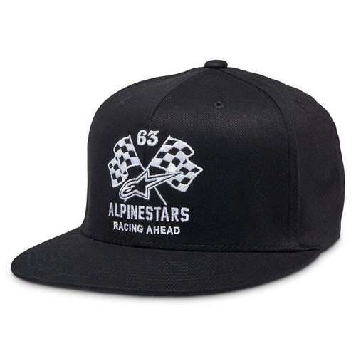 Alpinestars Double Check Flatbill Hat - Black/White - S/M - SKU:AS1281230102082