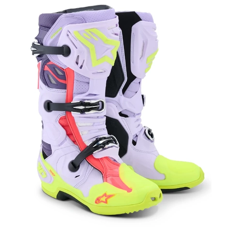 Alpinestars 2026 Tech 10 Vented MX Boot - Purple/Fluro Yellow/Diva Pink