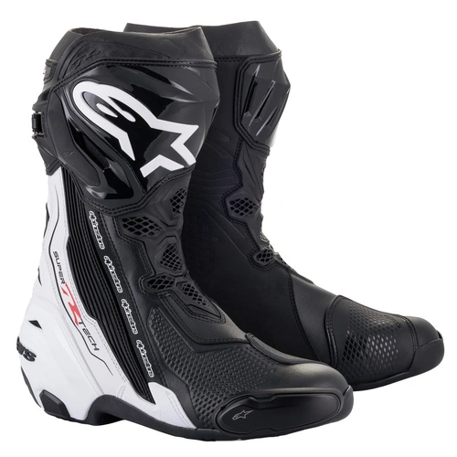 Alpinestars Supertech R V2 Boot - Black/White - 42 - SKU:AS2220021001242