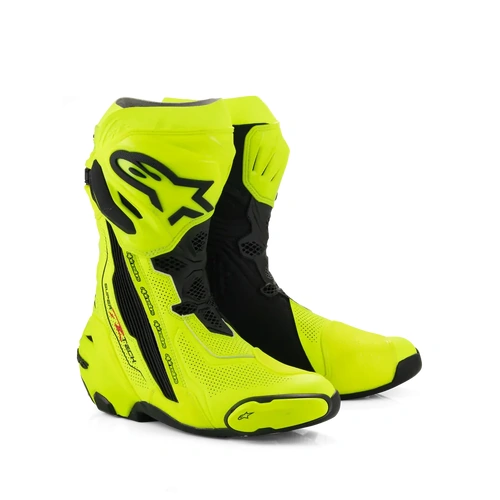 Alpinestars Supertech R Vented Motorcycle Boots - Fluro Yellow/Black - 42 - SKU:AS2220121055142