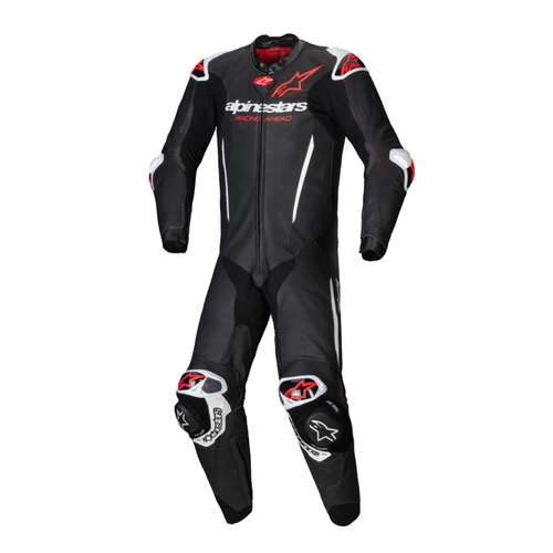 Alpinestars GP-R7 1 Pce Leather Suit - Black/White/Fluro Red - 58 - SKU:AS3150125123158