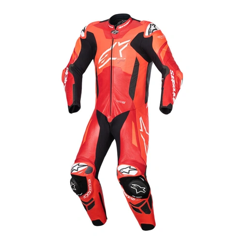 Alpinestars GP Plus V4 Sprint 1 Pce Leather Motorcycle Suit - Fluro Red/Mid Red/White - 52 - SKU:AS3150225308752
