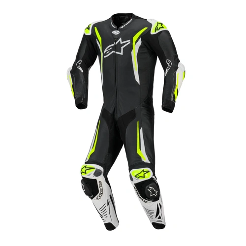 Alpinestars GP Tech V5 1 Pce Leather Suit - Black/White/Yellow Fluro
