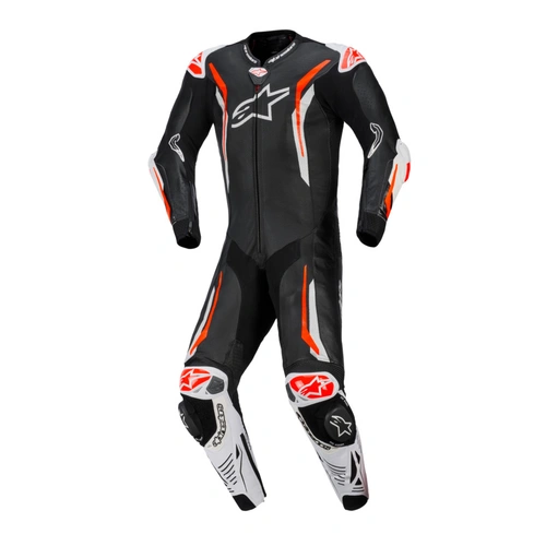 Alpinestars GP Tech V5 1 Pce Leather Suit - Black/White/Red Fluro