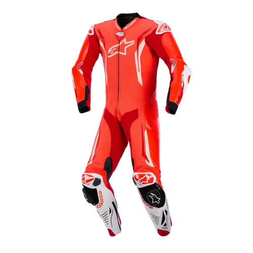 Alpinestars GP Tech V5 1 Pce Leather Suit - Fluro Red/Bright Red/White