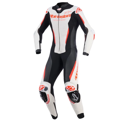 Alpinestars Womens Stella GP-R7 1 Pce Leather Suit - White/Black/Fluro Red