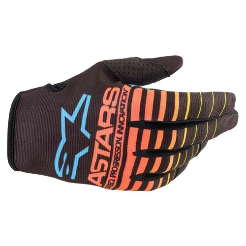 Alpinestars Youth Radar Black Yellow Coral Gloves