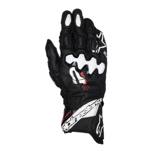 Alpinestars GP Plus R V3 Leather Gloves - Black/White - 62 - SKU:AS3550825001262