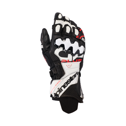 Alpinestars GP Plus R V3 Leather Gloves - Black/White/Fluro Red - 64 - SKU:AS3550825123164