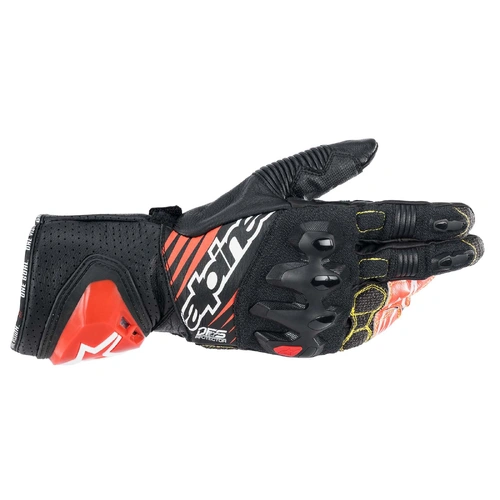 Alpinestars GP Tech V2 Gloves - Black/White/Red Fluo - 2XL - SKU:AS3556622123164