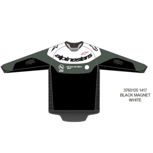Alpinestars 2027 Pro-Dura Jersey - Black Magnet White - S - SKU:AS3760125141756