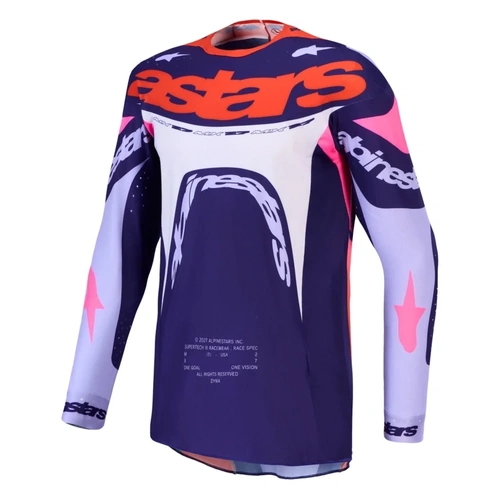 Alpinestars 2027 Supertech Dyna Jersey - Light Violet Deep Purple Fluro Pink