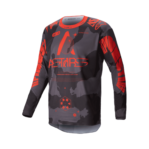 Alpinestars 2025 Racer Hollow Jersey  - Grey Camo/Fluro Orange