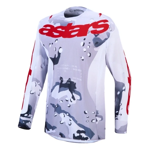 Alpinestars 2027 Racer Air Lone Jersey - Gray Camo White Fire Red