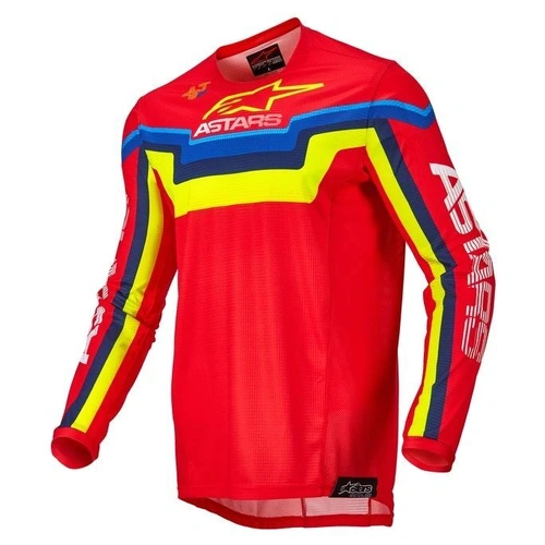 Alpinestars Techstar Quadro Jersey - Red/Yellow/Blue - M - SKU:AS3761122305758