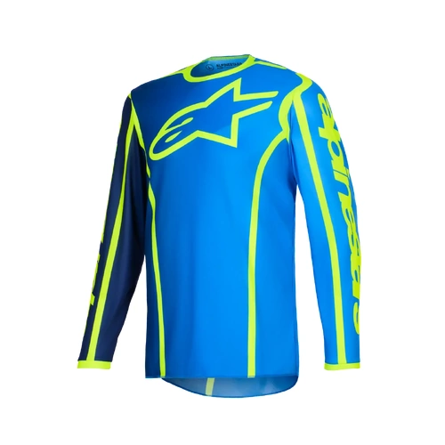 Alpinestars 2026 Fluid Apex MX Jersey - Blue/Fluro Yellow - S - SKU:AS3761226705056