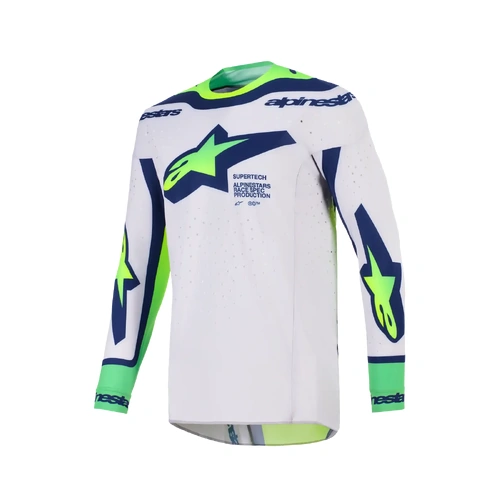 Alpinestars 2026 Supertech Vista MX Jersey - Light Grey/Fluro Yellow/Blue
