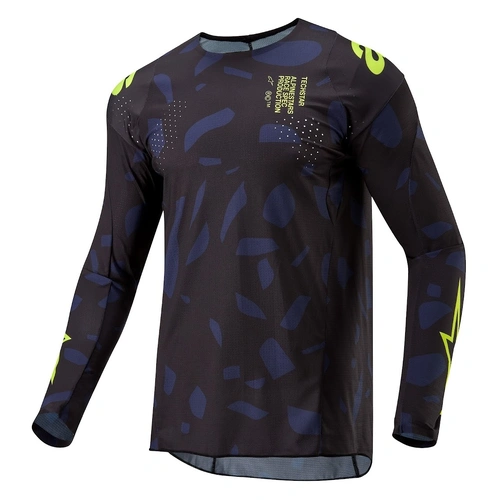 Alpinestars 2024 Techstar Rantera Jersey  - Black/Navy/Fluoro Yellow - S - SKU:AS3766724155156