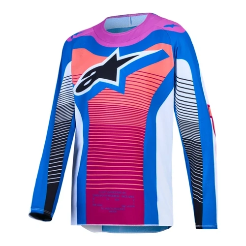 Alpinestars 2027 Supertech Maven Youth Jersey - White Hot Coral Blithe Blue