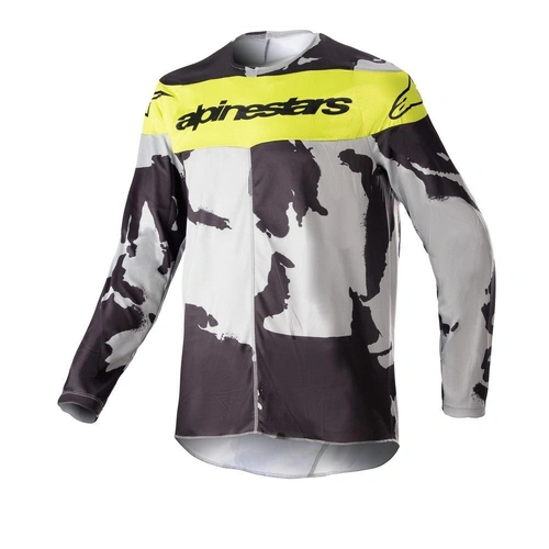 Alpinestars Youth Racer Tactical Grey Camo Yellow Jersey - SKU:AS3771223925560