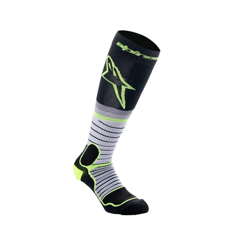 Alpinestars MX Pro Socks  - Black/Grey/Fluoro Yellow - M - SKU:AS4701524017558