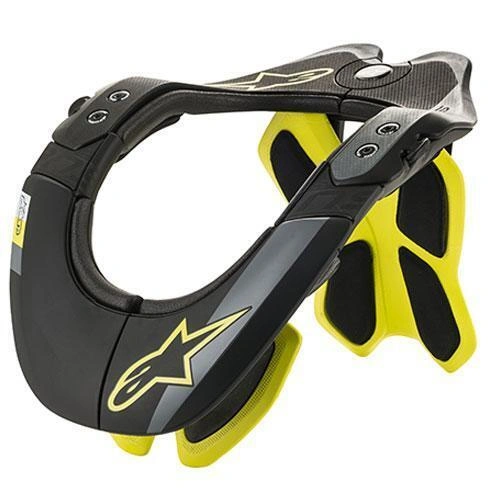 Alpinestars BNS Tech 2 Neck Support - Black/Yellow - L/XL - SKU:AS6500019015562