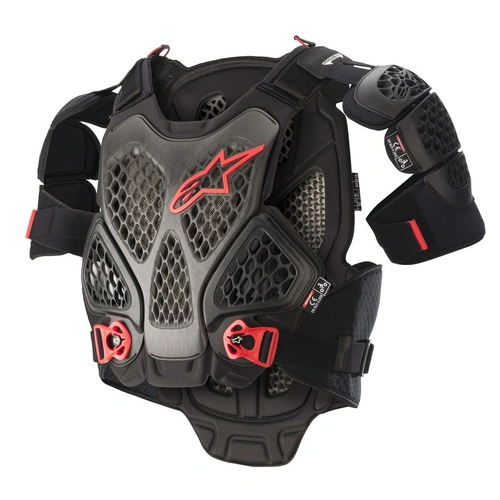 Alpinestars A6 Chest Armour - Black/Anthracite/Red - XS/S - SKU:AS6700022103680