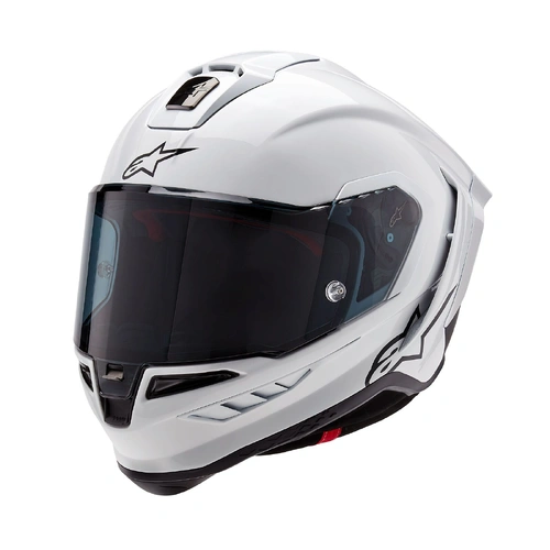 Alpinestars Supertech R10 Solid ECE 22.06 Helmet  - White Gloss/Black Matte - S - SKU:AS8200124217056