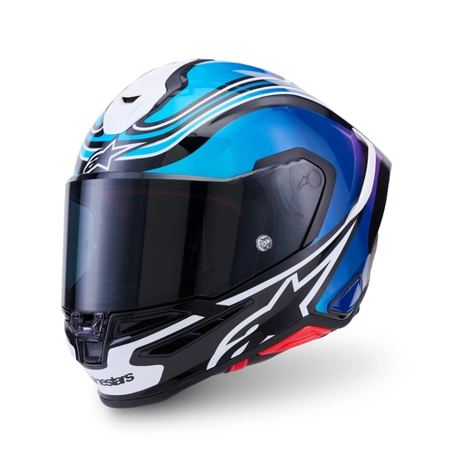 Alpinestars S-R7 Zeal Helmet ECE06 - Black/Blue/Fluro Pink/White