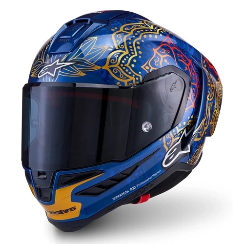 Alpinestars Limited Edition Supertech R10 Martinator Thai Helmet - Blue/Black/Red/Gold Glossy