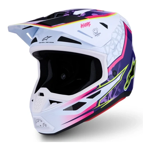 Alpinestars 2027 SM7 Blaster Helmet ECE06 - Purple Pink White Glossy