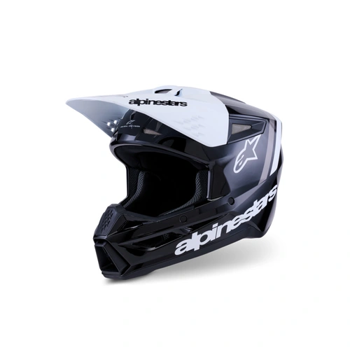 Alpinestars 2026 SM-3 Radium MX Helmet - Black/White/Grey/Glossy