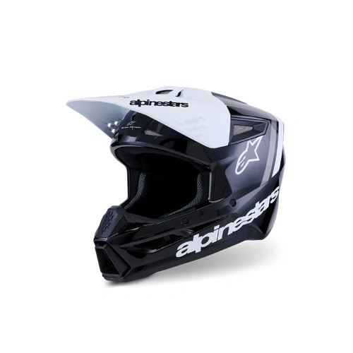 Alpinestars 2026 SM-3 Radium MX Helmet - Black/White/Grey/Glossy - 2XL - SKU:AS8300726154664