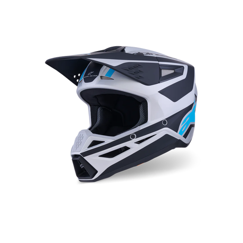 Alpinestars SM3 Heat Helmet - ECE 22.06 - Silver/Blue/Matte Black - XS - SKU:AS8300926194954