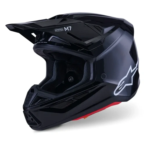 Alpinestars 2026 SM-7 Solid MX Helmet - Black/Glossy