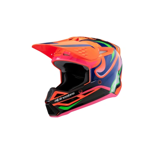 Alpinestars SM3 Deegan Youth Helmet - ECE06 - Fluro Orange/Purple/Fluro Pink - YS - SKU:AS8301525043348