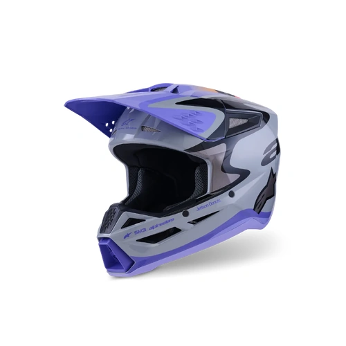 Alpinestars 2026 SM-3 Jettson MX Helmet - Grey/Purple/Black/Glossy
