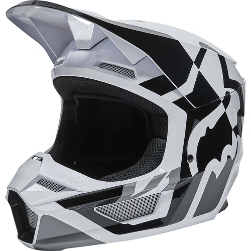 Fox V1 Lux Helmet - Black/White - 2XL - SKU:FO280010182X