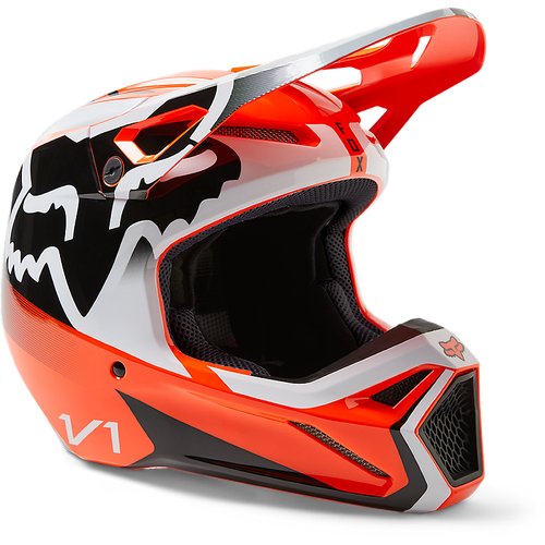 Fox Youth V1 Leed DOT/ECE Helmet - Fluro Orange