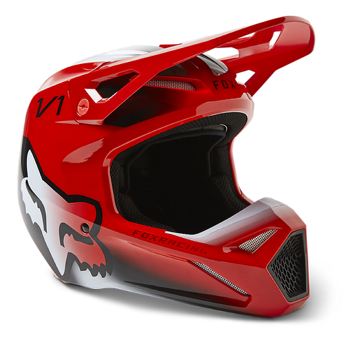 Fox Youth V1 Toxsyk DOT/ECE Helmet - Fluro Red - M - SKU:FO29731110M